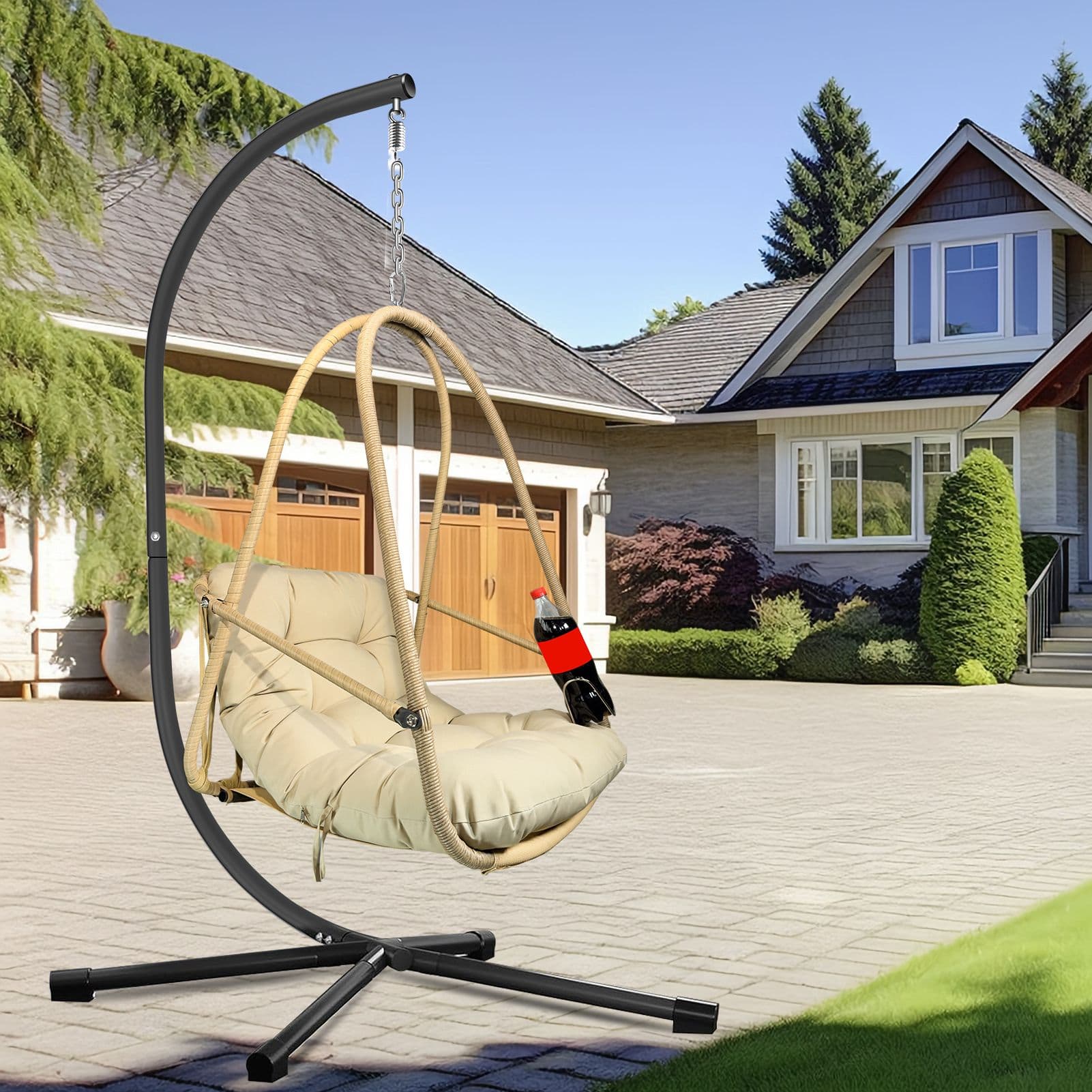 Hanging Egg Chair with Stand - Indoor/Outd...